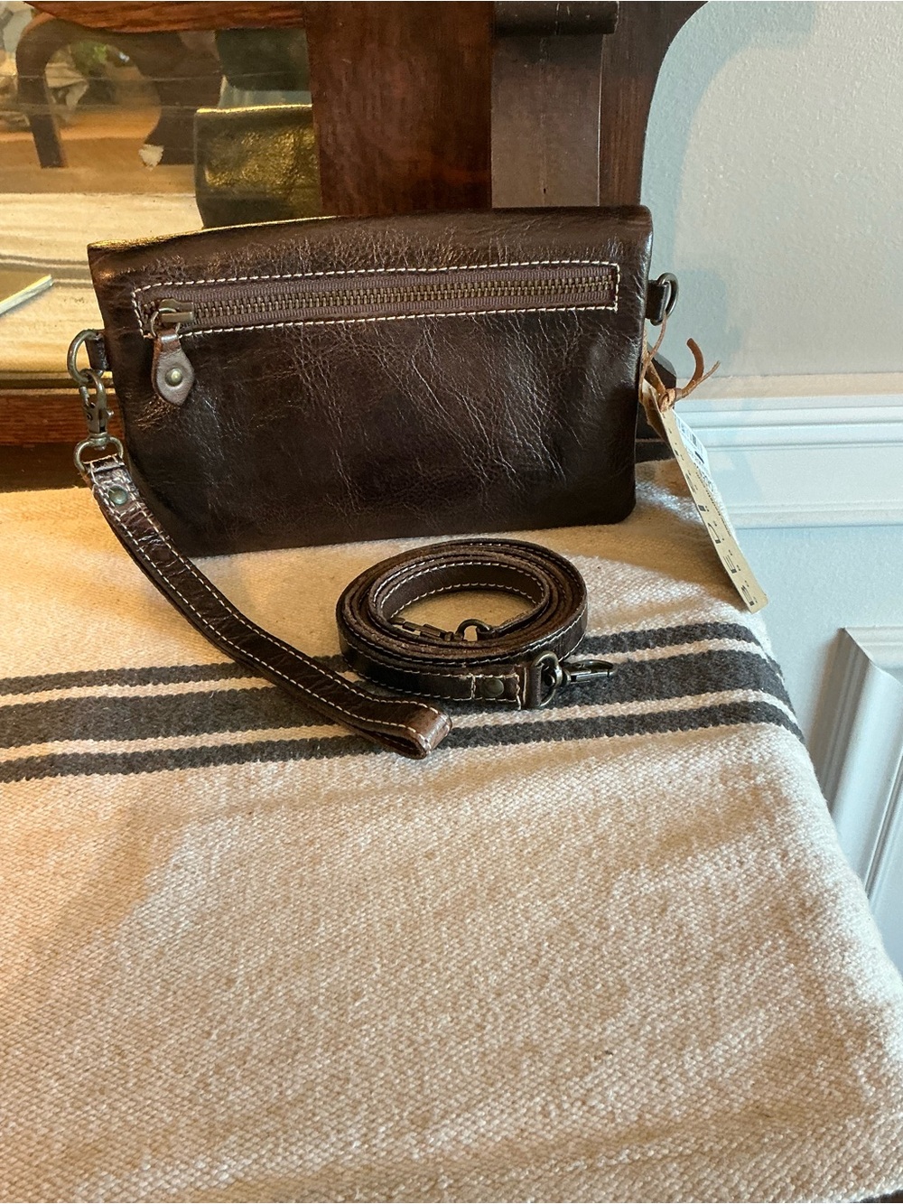NWT Bed Stu Cadence Wallet Wristlet Crossbody Bag Teak Tiesta Di Moro Rustic 179 - Picture 4 of 14